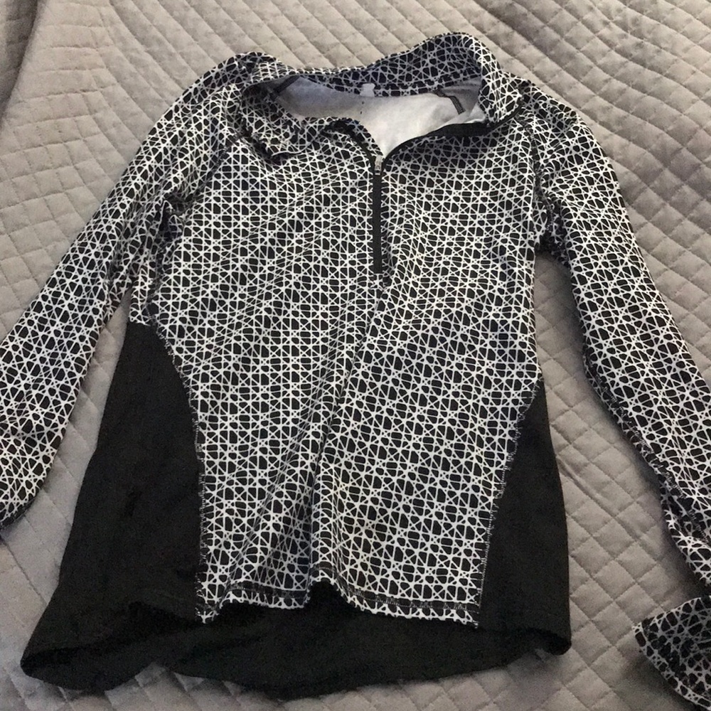 Black and White Sports Half Zip